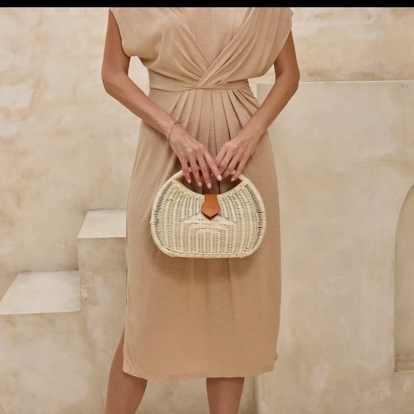 Ivory Rattan Eclipse Handbag - Picture 1 of 3